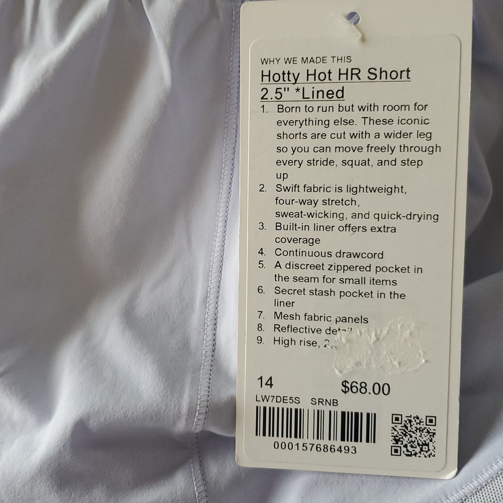 NWT Lululemon Hotty Hot HR 2.5in Shorts Sz 14 Serene Blue - Picture 2 of 3